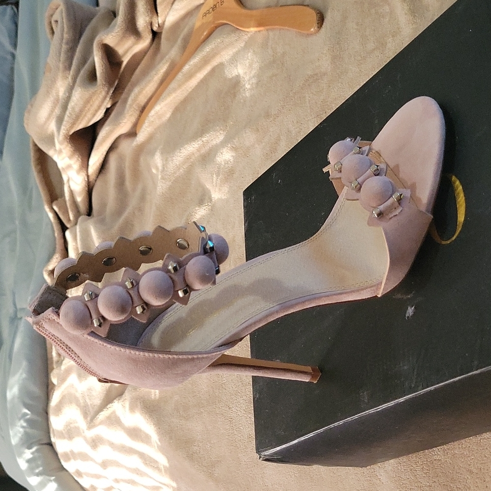 Blush Suede open toe sandal